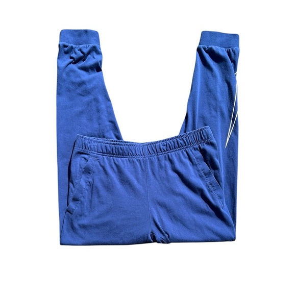 Women’s Blue Activewear Sweats by Nike DRI-fit Sz Medium L outer leg Nike swoosh - Picture 2 of 4